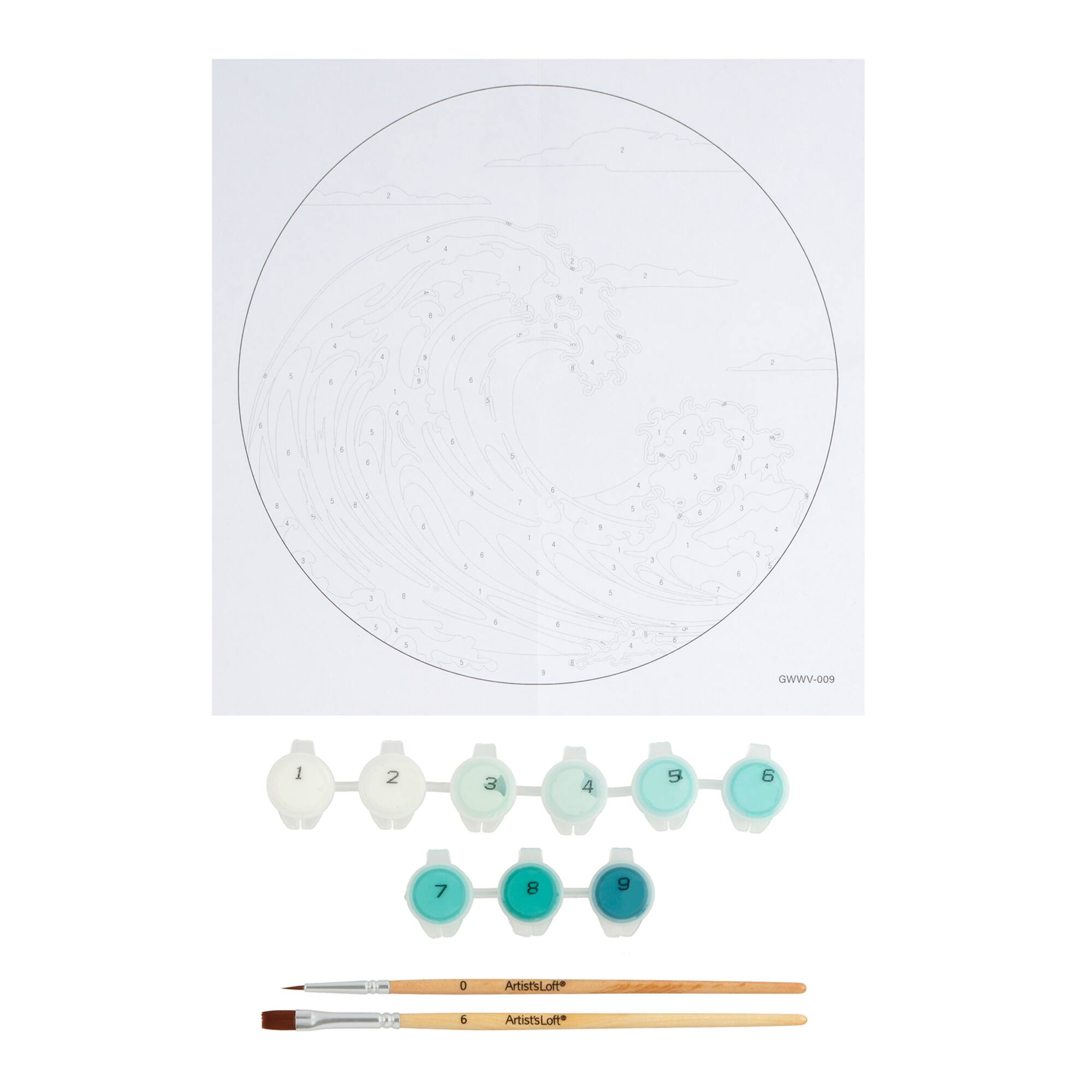 Waves Paint-by-Number Plywood Surface Kit by Artist's Loft®